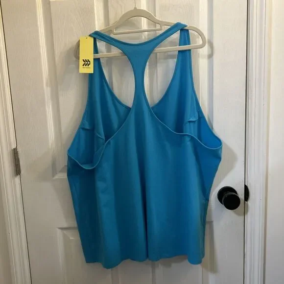 All In Motion Women’s Plus 3X Racerback Tank Top Turquoise Blue NWT Activewear - Picture 2 of 16